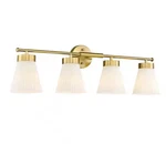 Jazava 32.3 In. 4 Light Gold Vanity With Glass Shade. Fixed Price $77.99.