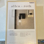 Allen + Roth Yuma 1-LIGHT Wall Sconce Matte Black Clear Glass Etl Listed. Fixed Price $12.99.