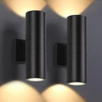Outdoor Wall Lights 2 Packs, Integrated Led Cylinder Up Packs+black,. Fixed Price $87.97.