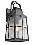Kichler 49554 Textured Black Outdoor Wall Lantern With Clear Seedy Glass 1-LIGHT. Fixed Price $120.00.