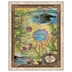 Mount Rainier National Park Map Art Print Poster Vintage Wall Decor Home & Gift. Fixed Price $248.99.