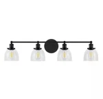 Home Decorators 37.5 In. Evelyn 4LIGHT Matte Black Vanity With Clear Glass. Fixed Price $24.99.