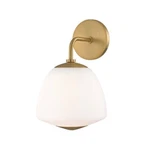 Jane 1-LIGHT Aged Brass Contemporary Wall Sconce W/novelty Glass Shade By Mitzi. Fixed Price $118.99.
