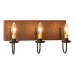 Irvins Country Tinware 3 Light Vanity Espresso With Salem Brick. Fixed Price $238.95.