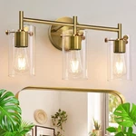 Indoi Bathroom Fixtures, 3-LIGHT Brass Vanity Light, Black Lig.... Fixed Price $46.50.
