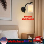 Modern Cylinder Glass Wall Sconce Lighting Lamp Fixture Bedroom Home Decor. Fixed Price $14.15.