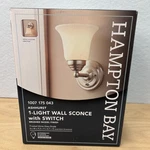 Ashhurst 1-LIGHT Brushed Nickel Wall Sconce With Switch. Fixed Price $29.97.