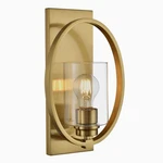 Vintage Wall Sconce With Glass Shade, 1-LIGHT Brushed Gold Farmhouse Lig.... Fixed Price $58.17.