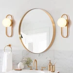 Gold Wall Lamp Sconces Set Of 2 With White Globe Glass Shade - Living Room & Bed. Fixed Price $119.05.
