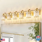 Aixialin Modern Bathroom Vanity 6-LIGHTS Brass Gold Crystal. Fixed Price $233.58.