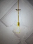 Jonathan Watts 13.25 In. 1-LIGHT Brass Gold/clear Mid-century Modern Pendant. Fixed Price $52.20.