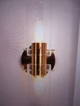Lnc Modern 13.4 In. 2-LIGHT Plated Brass Wall Sconce With Clear Glass Shade. Fixed Price $33.96.