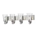 Satin Nickel Four Light Vanity From The Natalie Collection. Fixed Price $209.90.