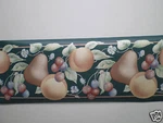 Dark Green Border With Peaches Pears And Grapes 702B3591. Fixed Price $10.79.