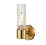 Claxy Modern Brass Wall Sconce Light With Crackle Glass Vanity. Fixed Price $15.00.