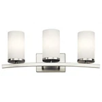 Kichler Crosby 23" Vanity In Brushed Nickel, 3-LIGHT Contemporary Bathr.... Fixed Price $135.98.
