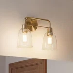 Kichler Meller 15.25" Light Vanity Clear Glass Champagne Bronze 55101 Cpz. Fixed Price $69.99.