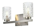 Stain Nickel Bathroom Or Dining Glass Lamp Shades Wall Sconce Light Fixture. Fixed Price $135.00.