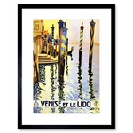 Travel Venice Italy Canal Gondola Lido Bathing Vintage Advert Art Framed Wall. Fixed Price $34.99.