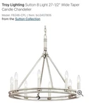 Troy Lighting F6246-CPL Sutton 8 27-1/2" Wide Taper Candle Chandelier. Fixed Price $309.60.