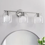 Kaisite 23" 3-LIGHT Brushed Nickel Vanity Clear Glass Farmhouse Bathroom. Fixed Price $59.49.