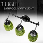 3-LIGHT Black Antique Wall Lamp, Green Crystal Bathroom Vanity. Fixed Price $59.99.