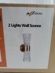 2 Modern Brass Wall Light Sconce Glass Lamp New In Box Sealed Fast Ship. Fixed Price $84.99.