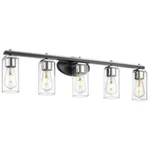 Jazava 34.6 In. 5-LIGHT Over Mirror Bathroom Vanity With Black Finish. Fixed Price $44.99.