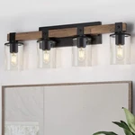 Dujahmland Farmhouse Vanity Fixture, Industrial 4-LIGHT Wood Wall Sconc.... Fixed Price $190.08.