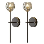 Bokt Mid Century Matte Black Crystal Wall Sconce Lighting Set Of 2 Modern Lon.... Fixed Price $208.99.