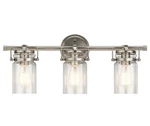 Kichler Brinley 24" 3-LIGHT Vanity Brushed Nickel With Clear Glass. Fixed Price $99.00.