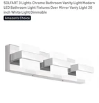 Bathroom Vanity Modern Wall Fixture Led Solfart 3-LIGHT Glass Chrome. Fixed Price $42.00.