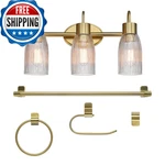 Globe Electric 63000208 5-PIECE All-in-one Bathroom Accessory Set 19 3-LIGHT. Fixed Price $199.48.