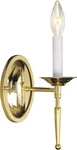 Livex Lighting 5121-02 Williamsburg 1-LIGHT 4.25"W 9.25"H, Polished Brass. Fixed Price $105.91.