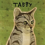 Tabby Grey Cat, John Golden, Wall Decor Home Art Print Poster 14" X 11" 1030. Fixed Price $29.99.