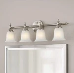 Hampton Bay Olgelthorpe 4 Light Vanity Bathroom Fixture Brushed Nickel. Fixed Price $19.99.