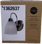 Project Source 1362637 Wynfield Vanity Light Brushed Nickel Finish New Box. Fixed Price $9.56.