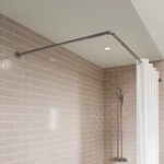 Croydex Extendable L-shaped Corner Angled Telescopic Shower Curtain Rod Rail, Ch. Fixed Price $62.92.