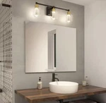 Artika Champagne Globe 26 In. 3 Light Black & Gold Modern Led 5 Cct Vanity. Fixed Price $48.00.