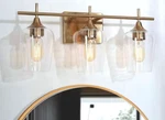 Bathroom Vanity Light Brass Gold Powder Wall Sconce W/glass Shades. Fixed Price $99.99.