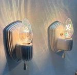 Vtg Porcelain Sconce Light Pair Bathroom Ceramic Wall Fixture Art Deco Usa #M86. Fixed Price $229.99.