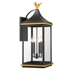 Matte Black Textured Gold Outdoor Wall Sconce From The Simpson Collection. Fixed Price $648.00.