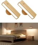 Yilaie Wall Sconces Battery Operated Set Of 2 Pack-touch Control, Beechwood. Fixed Price $51.89.
