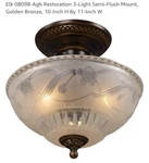 Elk 08098-AGB Restoration 3-LIGHT Semi-flush Mount, Golden Bronze,. Fixed Price $72.73.