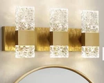 Kaisite 21.3IN 3-LIGHT Brushed Gold Led Bathroom Vanity With Crystal Shade. Fixed Price $52.89.
