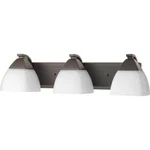 Appeal 3-LIGHT Antique Bronze Bathroom Vanity W/glass Shades By Progress. Fixed Price $74.45.