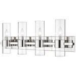 Z-lite 343-4V-PN Lawson Vanity, 4-LIGHT 240 Total Watts, Polished Nickel. Fixed Price $178.00.