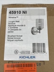 Kichler 45910NI Winslow 1-LIGHT Wall Sconce Brushed Nickel Open Box. Fixed Price $22.00.