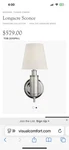 Visual Comfort Tob 2010 Ps Longacre 14 High Wall Sconce W/ Natural Paper Shade. Fixed Price $285.00.