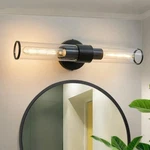 Deyidn 7.21 In. 2-LIGHT Black Vanity Lights Fixtures With Clear Glass Shape Wall. Fixed Price $23.95.